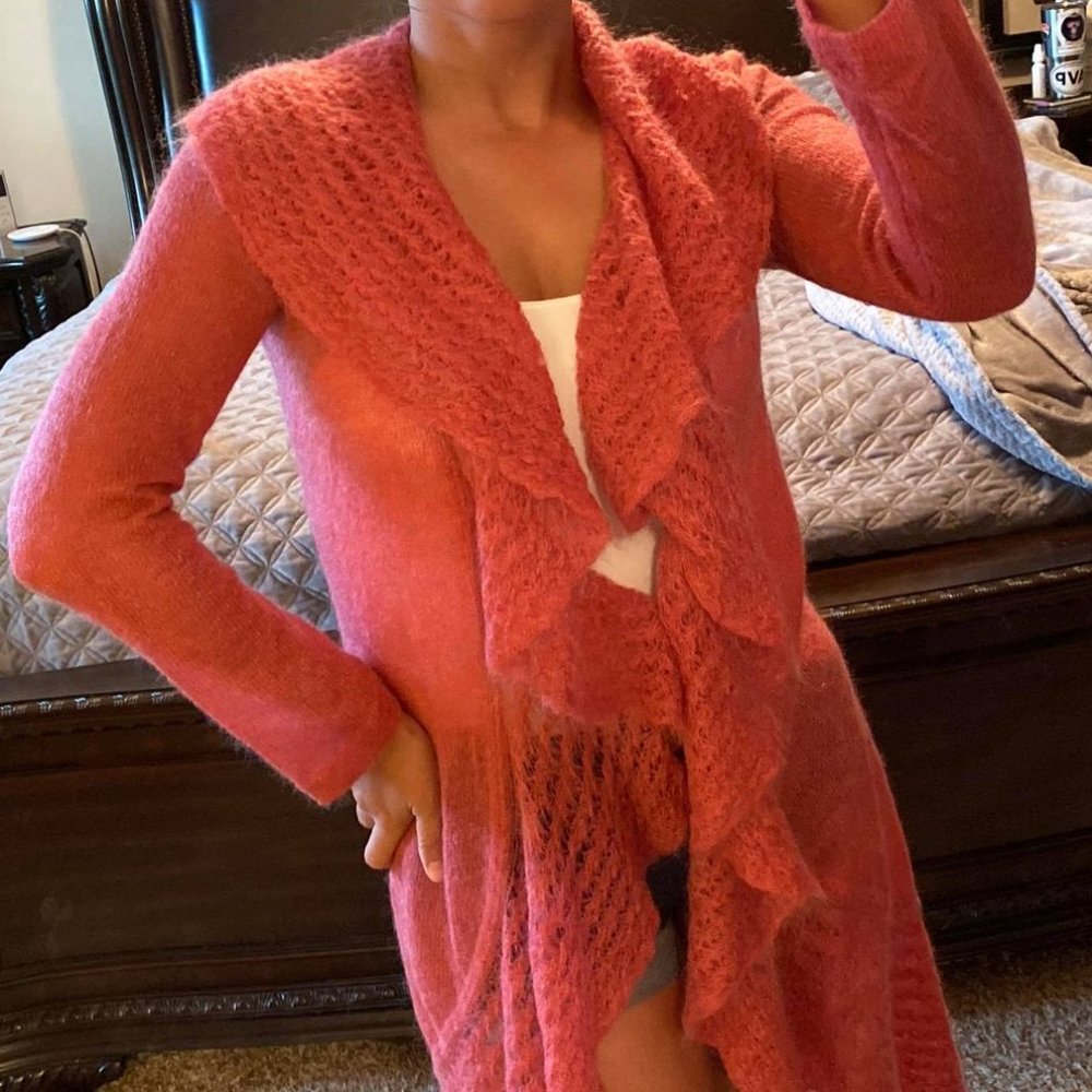 MODA International Pink Cardigan Sweater Knit